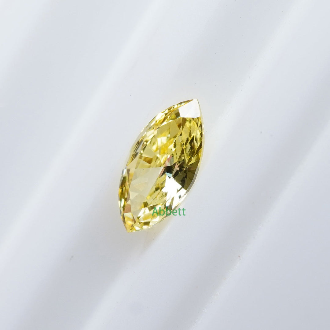 Marquise lab grown yellow diamond