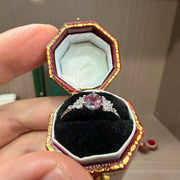 Minimalist Round Lab-Grown Alexandrite Cluster Ring | 0.63ct Dainty Diamond Accent Promise Ring