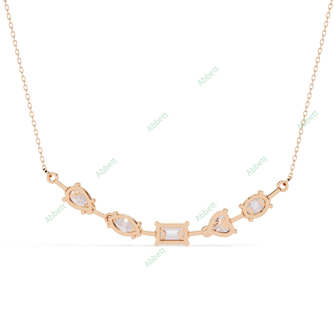Multi  Curved Bar Necklace NECU1296