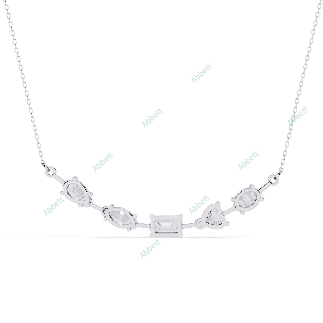 Multi  Curved Bar Necklace NECU1296
