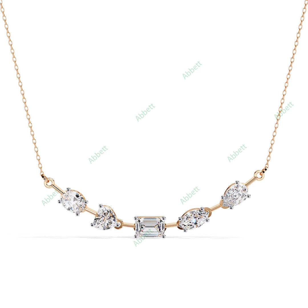Multi  Curved Bar Necklace NECU1296
