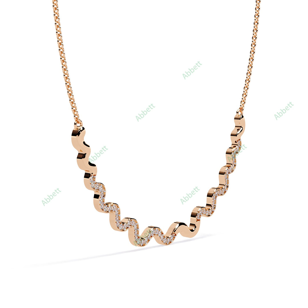 Round Curved Bar Necklace NECU1299