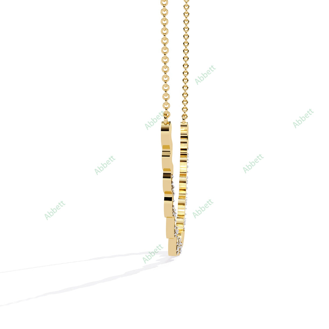 Round Curved Bar Necklace NECU1299