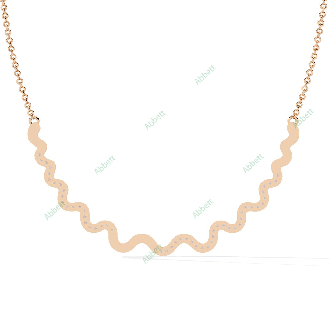 Round Curved Bar Necklace NECU1299