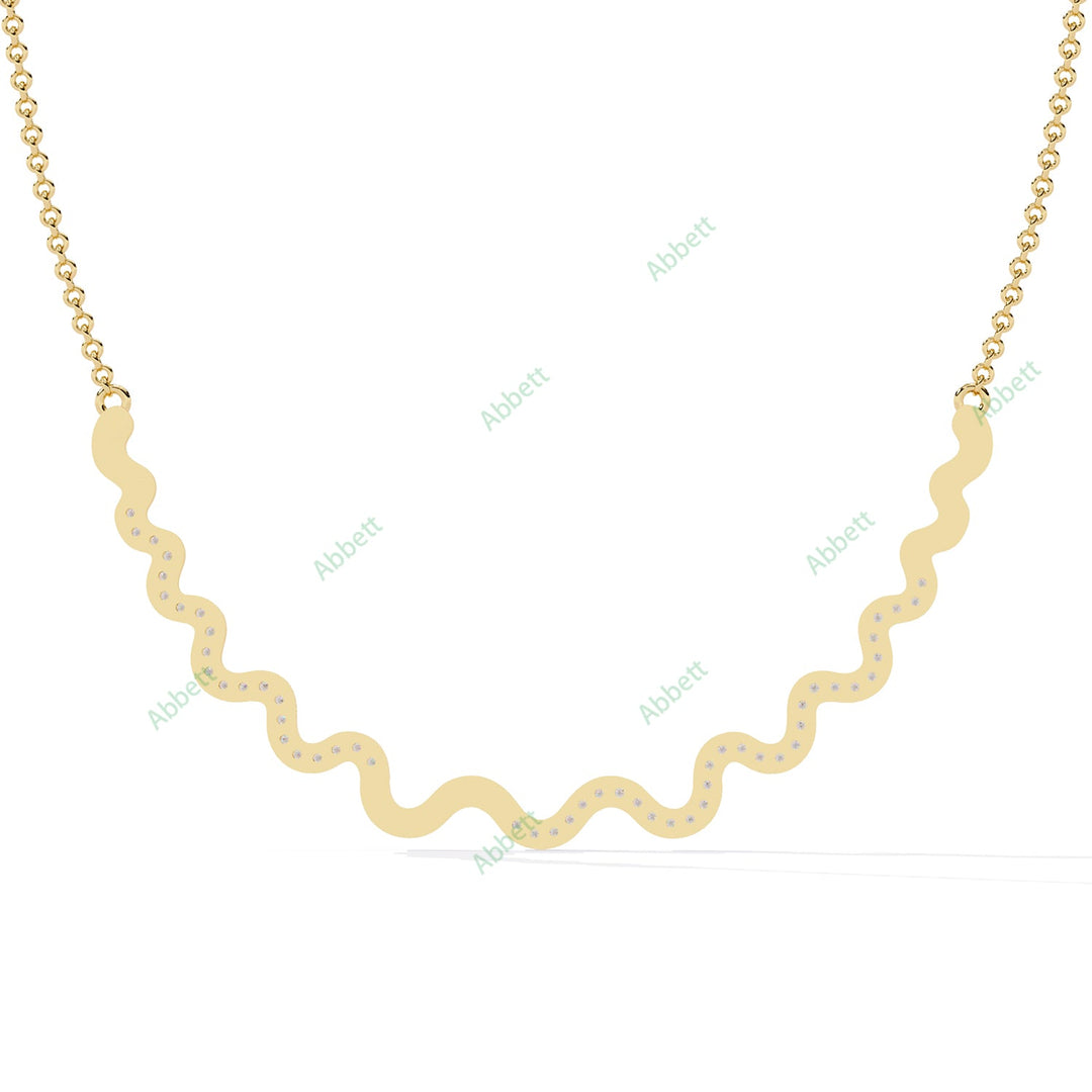 Round Curved Bar Necklace NECU1299