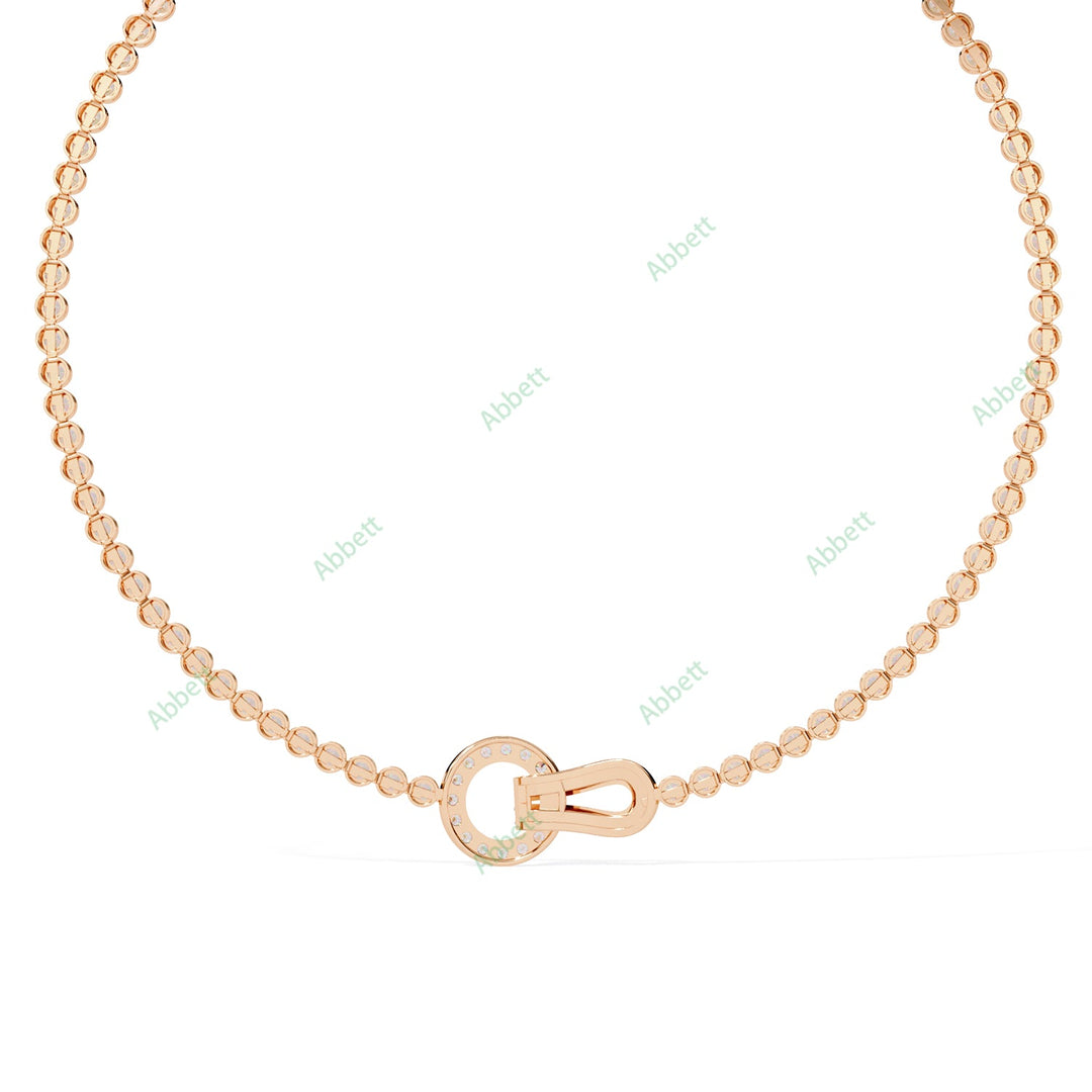 Round Tennis Necklace NETE1306