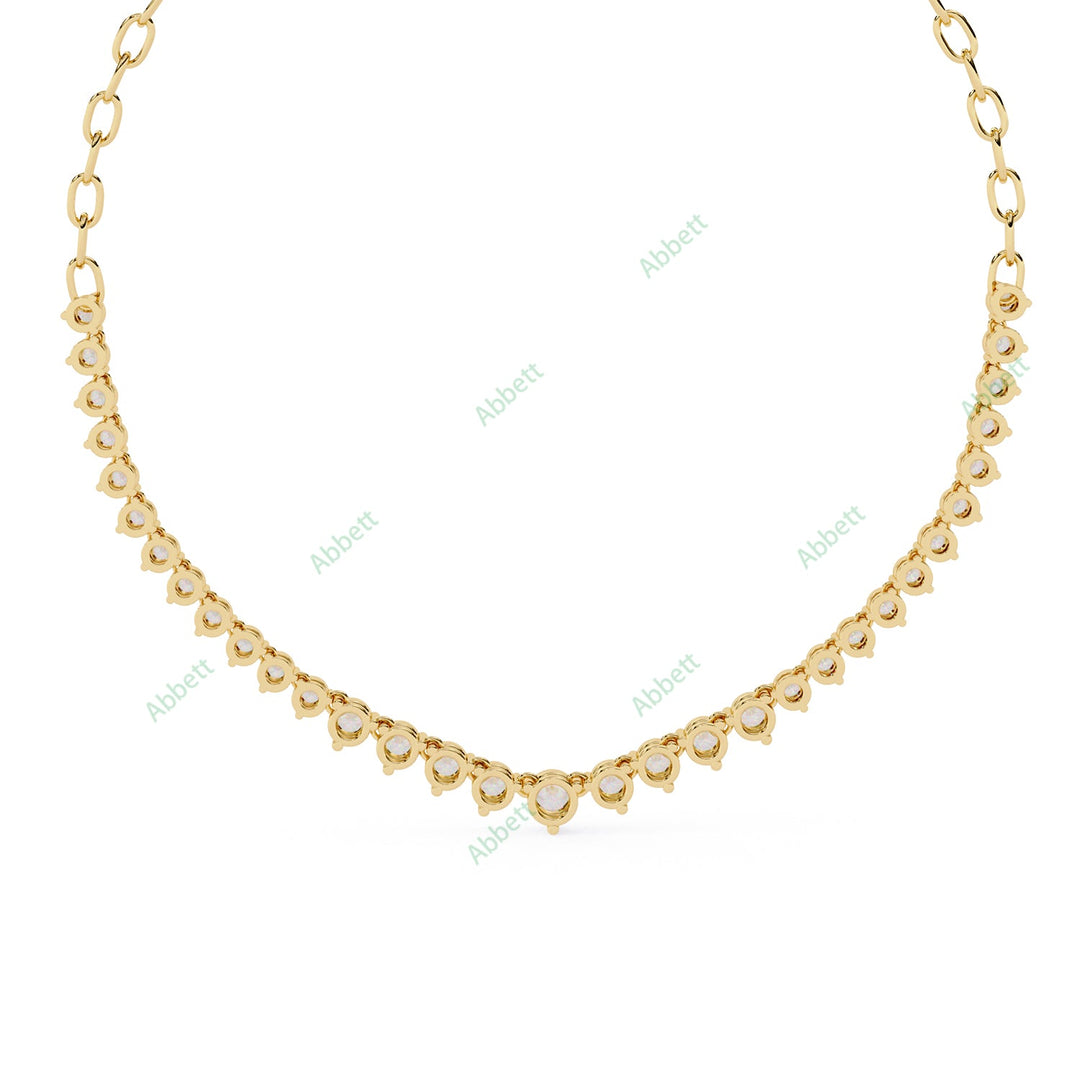 Round Tennis Necklace NETE1308