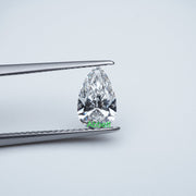 No report pear colorless lab grown diamond
