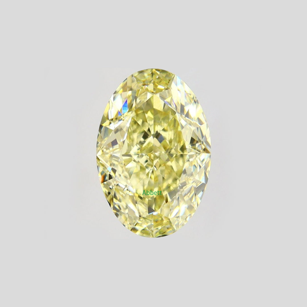 Oval lab grown yellow diamond