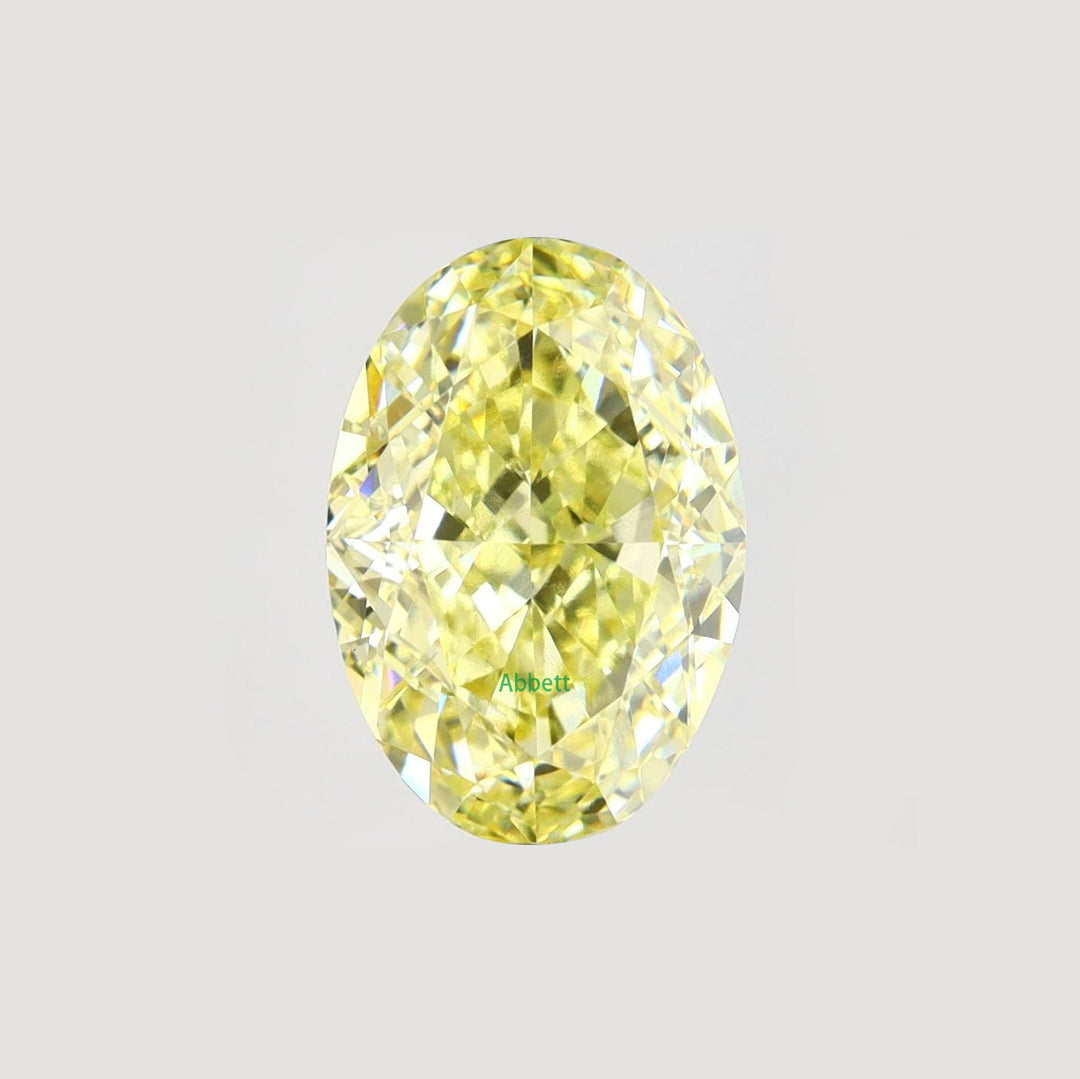 Oval lab grown yellow diamond