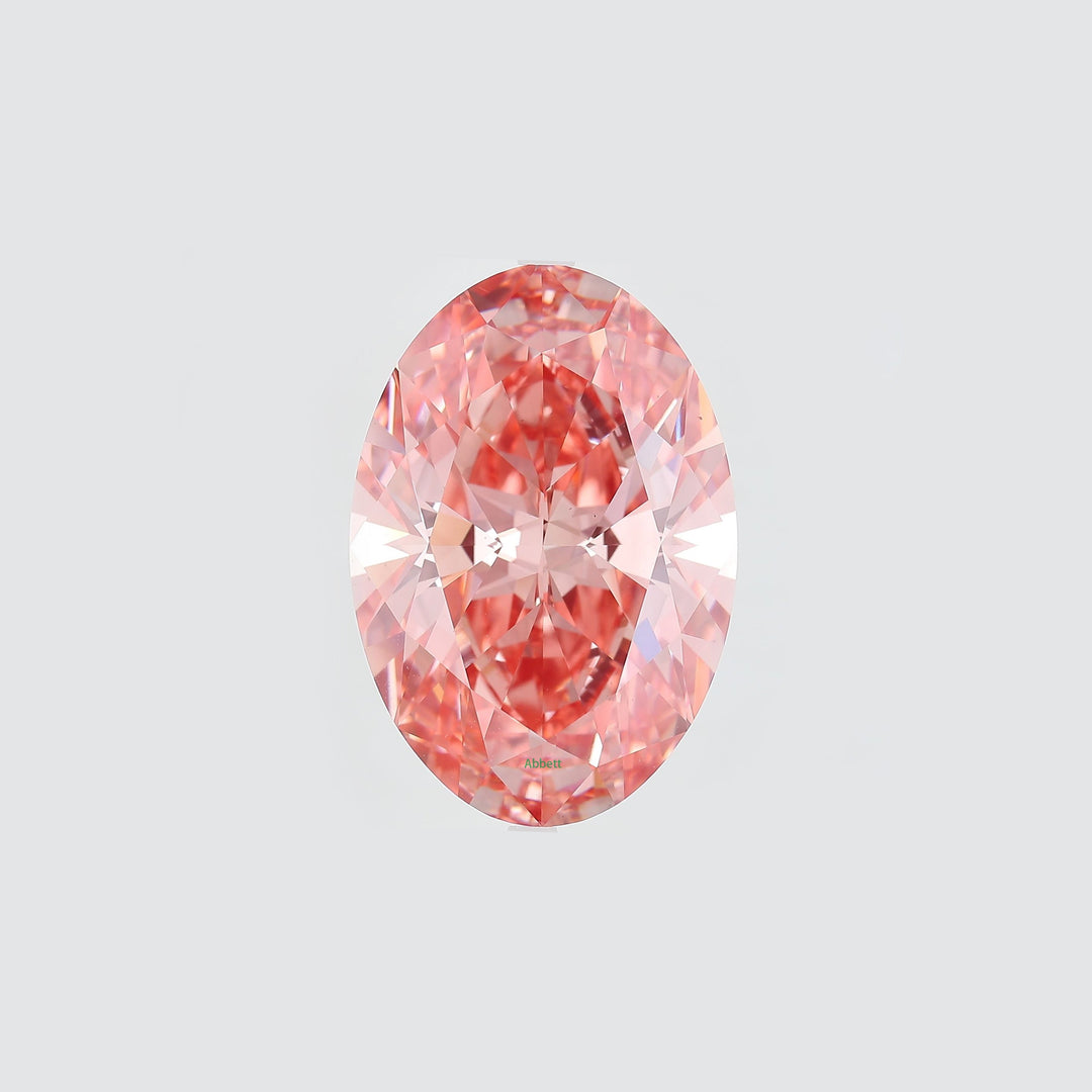 Oval lab grown pink diamond
