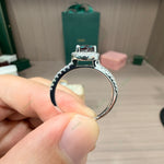 Load image into Gallery viewer, Oval Lab Grown Alexandrite Ring | 1.5ct Color-Change Gemstone Ring with Diamond Halo &amp; Full Pavé Band