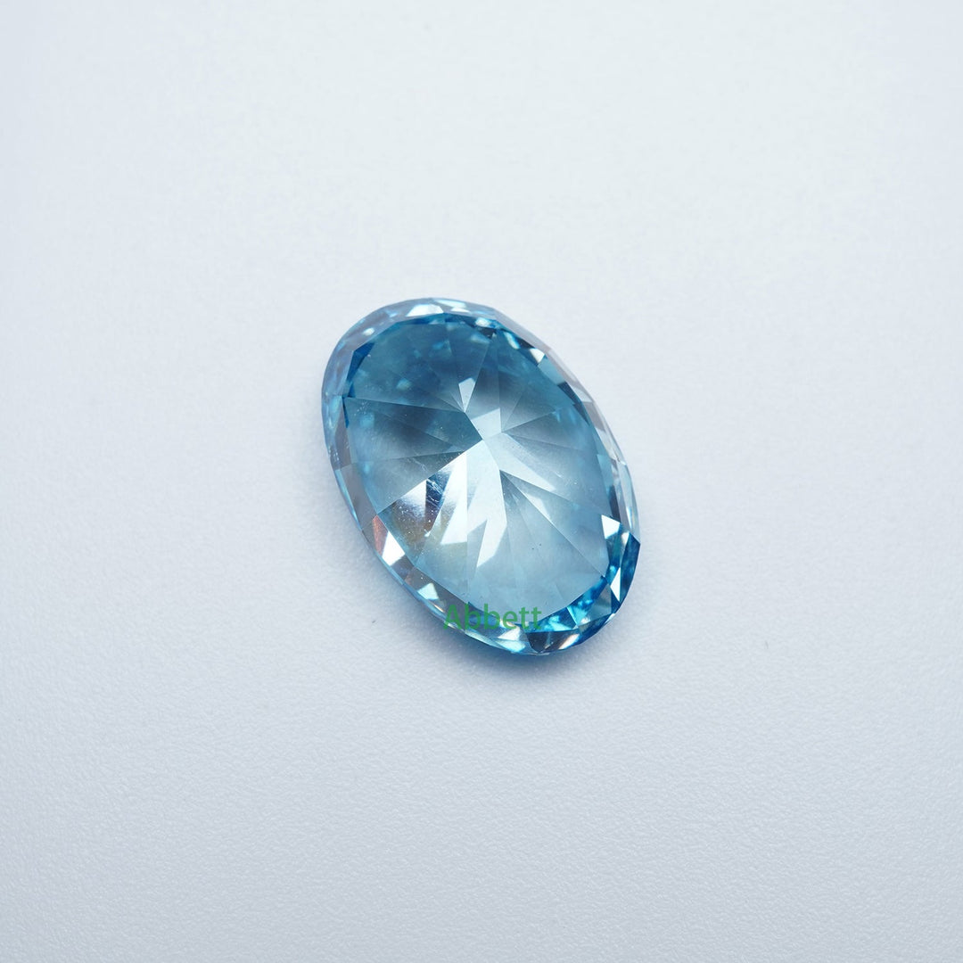 Oval lab grown blue diamond