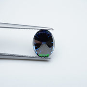 Oval blue moissanite
