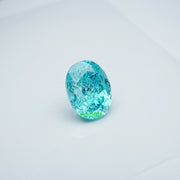 Oval lab grown Paraiba YAG ice crush