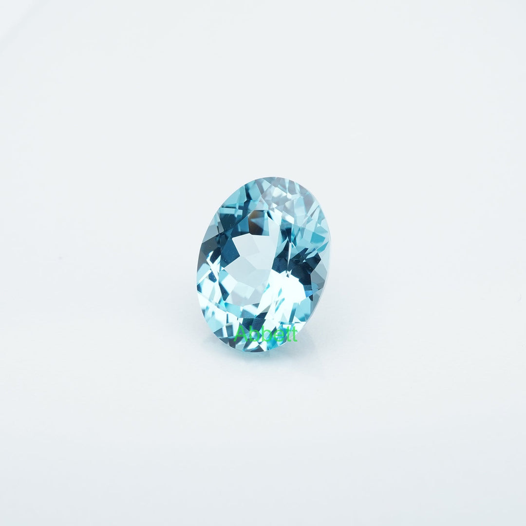 Oval lab grown santa maria sapphire