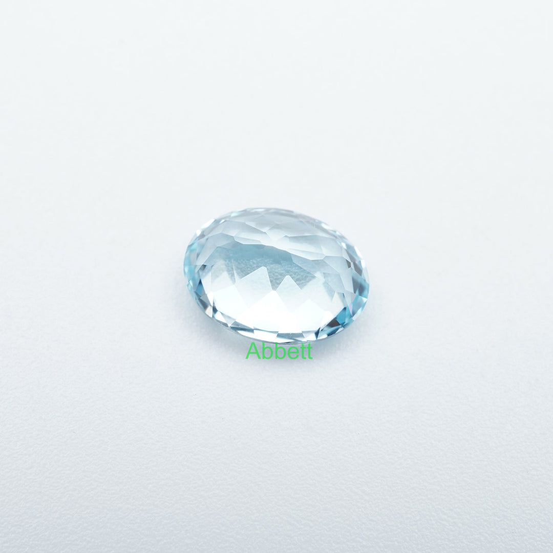 Oval lab grown aqua sapphire
