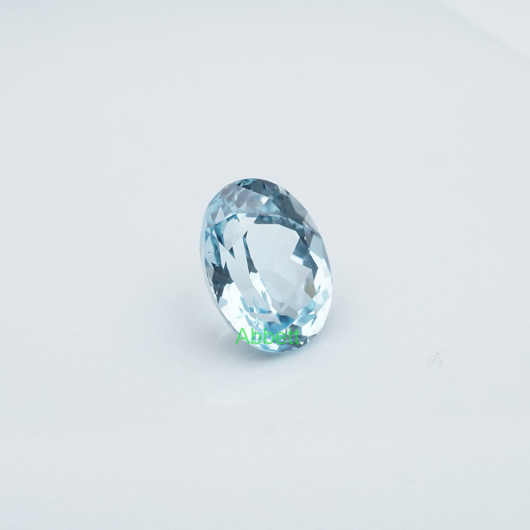 Oval lab grown aqua sapphire