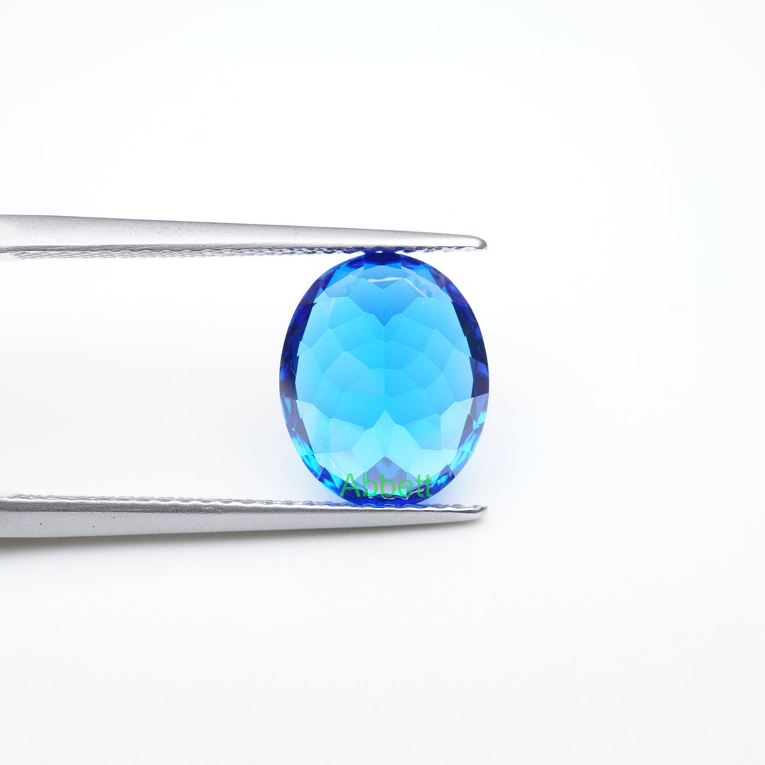 Oval lab grown cobalt spinel