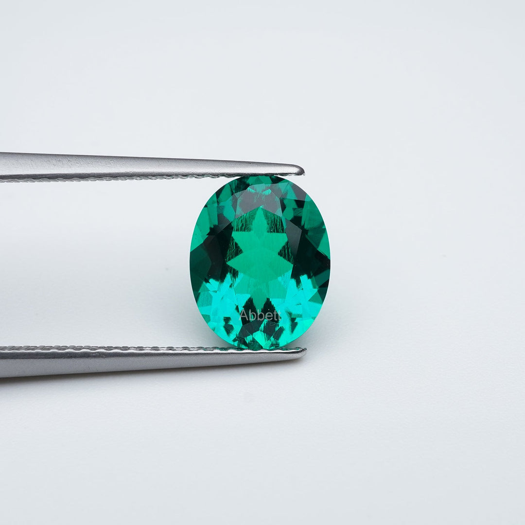 Oval lab grown emerald