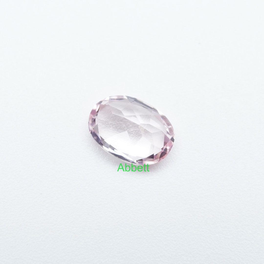 Oval lab grown light pink sapphire