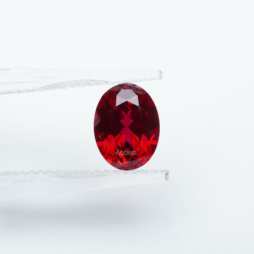 Oval lab grown ruby