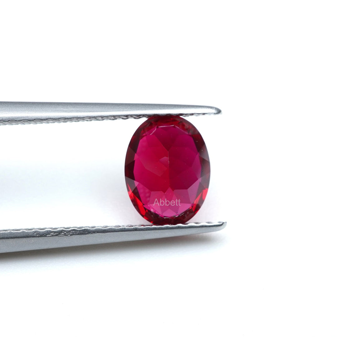 Oval lab grown ruby