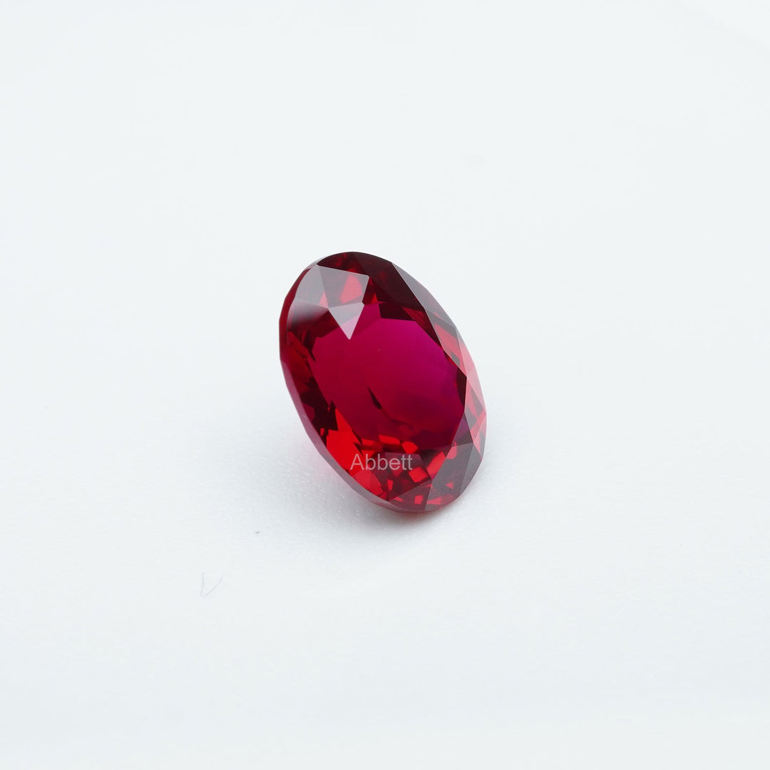 Oval lab grown ruby