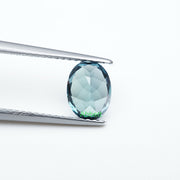 Oval lab grown teal sapphire