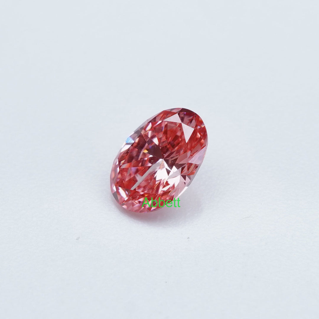 Oval lab grown pink diamond