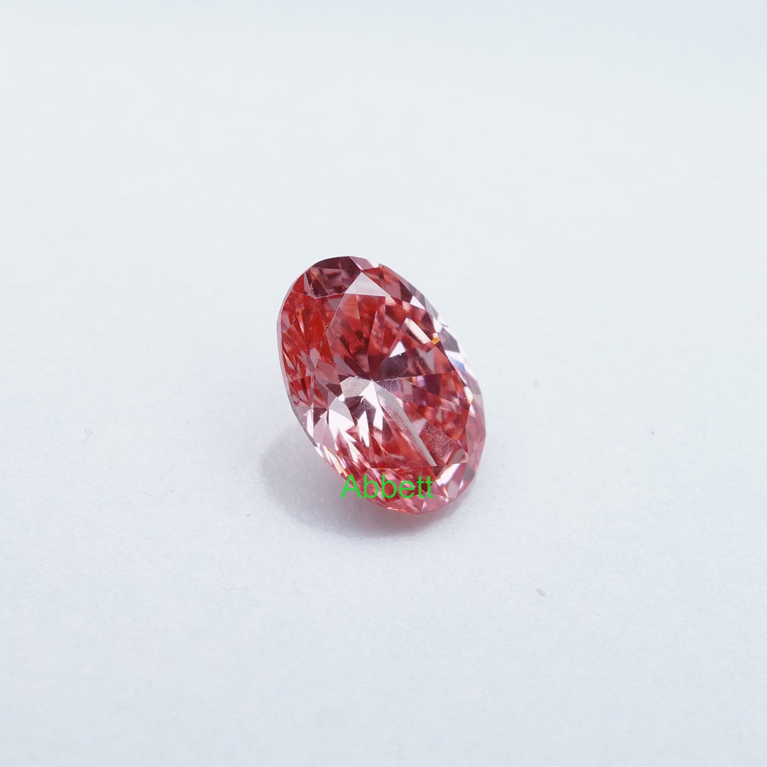 Oval lab grown pink diamond