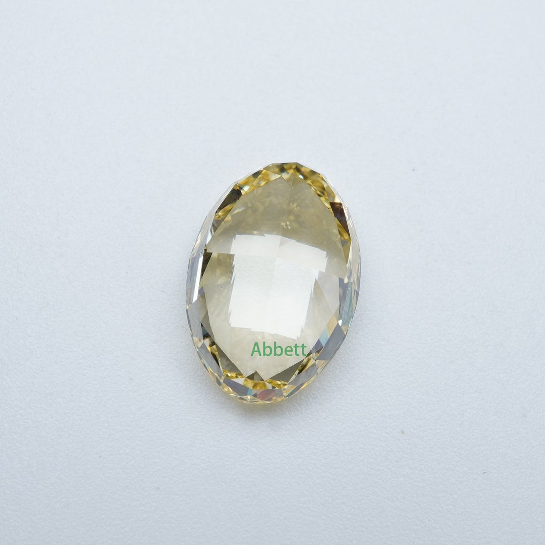 Oval lab grown yellow diamond