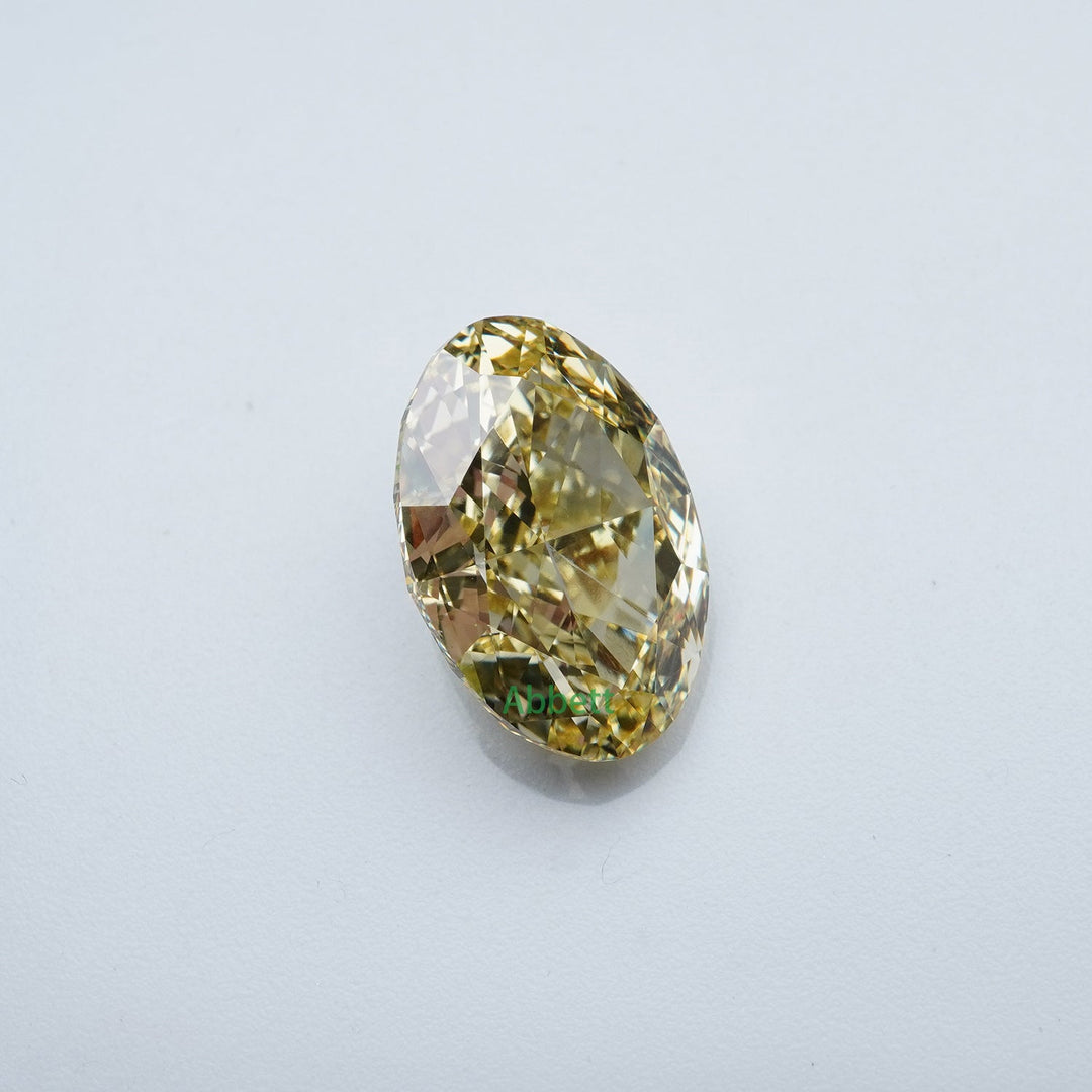 Oval lab grown yellow diamond