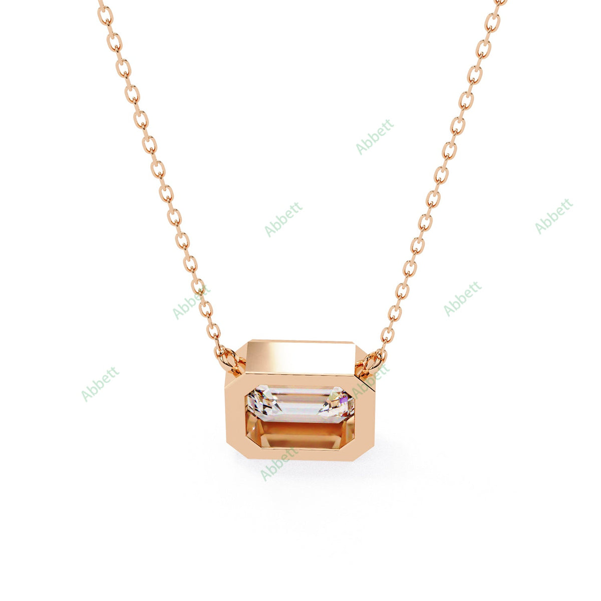 East West Solitaire Pendant PE1227