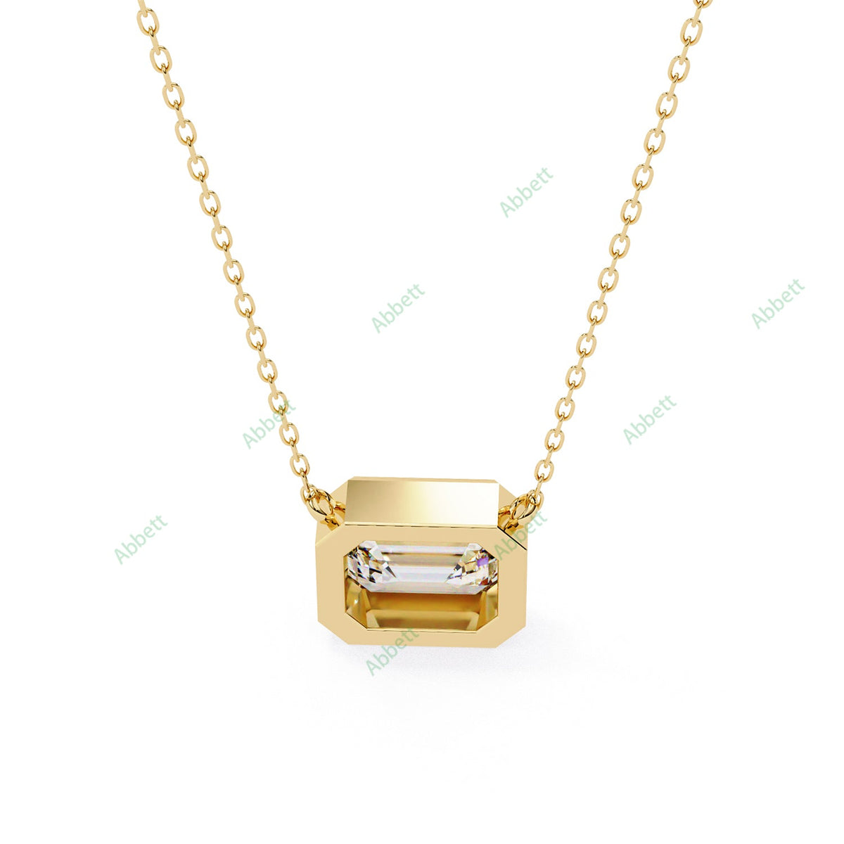 East West Solitaire Pendant PE1227