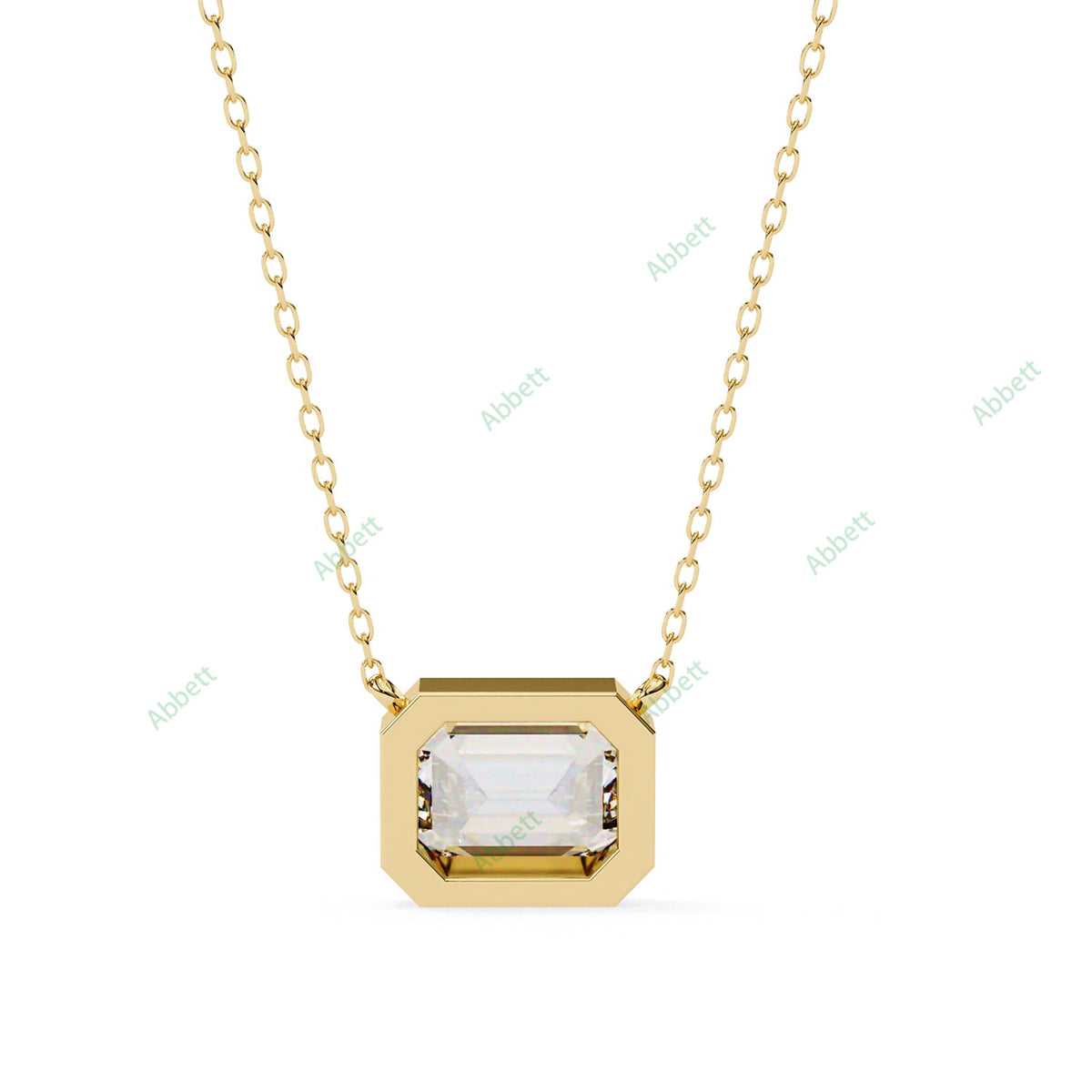 East West Solitaire Pendant PE1227