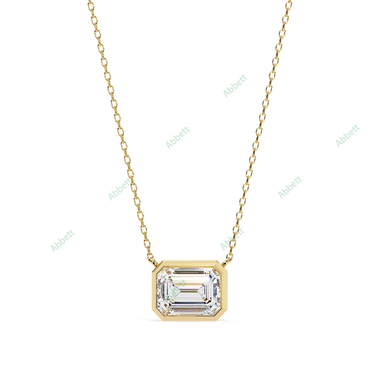 East West Solitaire Pendant PE1227