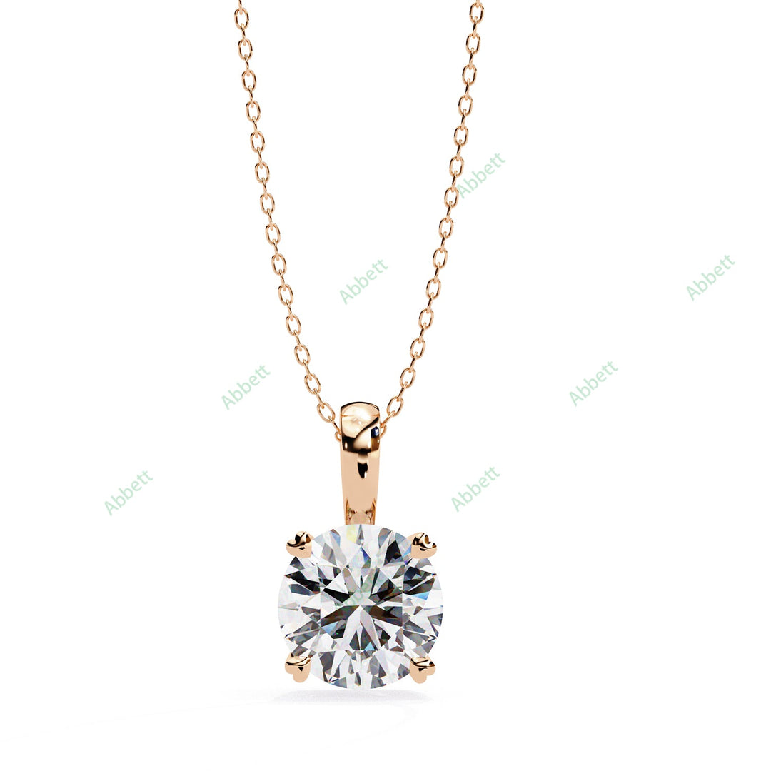 Round Solitaire Pendant PE1230