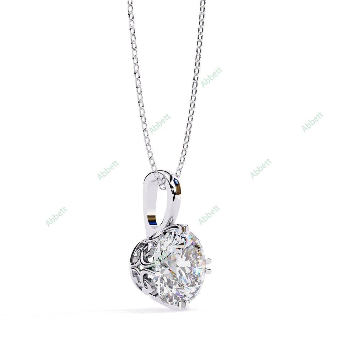 Round Solitaire Pendant PE1236