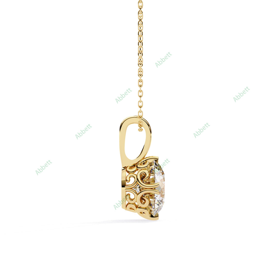 Round Solitaire Pendant PE1236