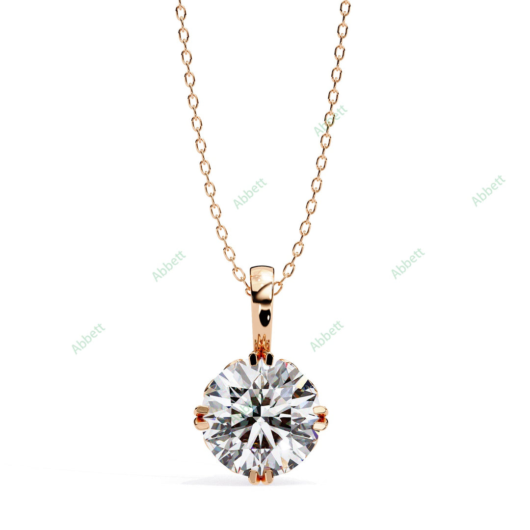 Round Solitaire Pendant PE1236