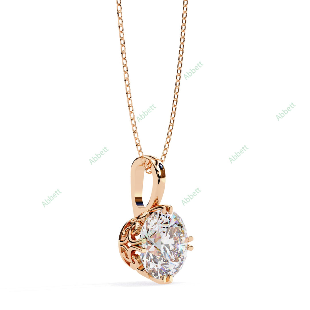 Round Solitaire Pendant PE1236