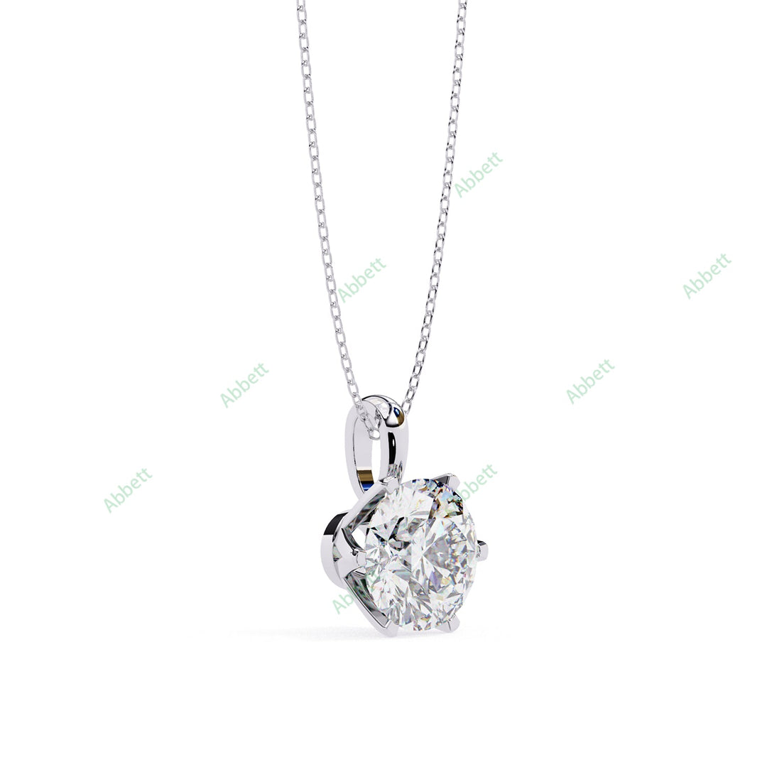 Round Solitaire Pendant PE1238