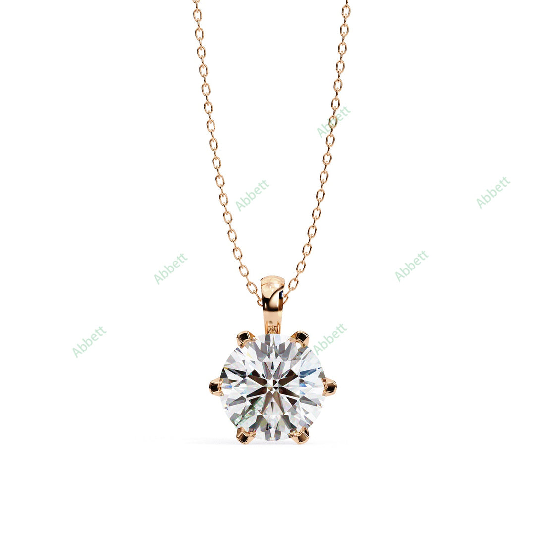 Round Solitaire Pendant PE1238