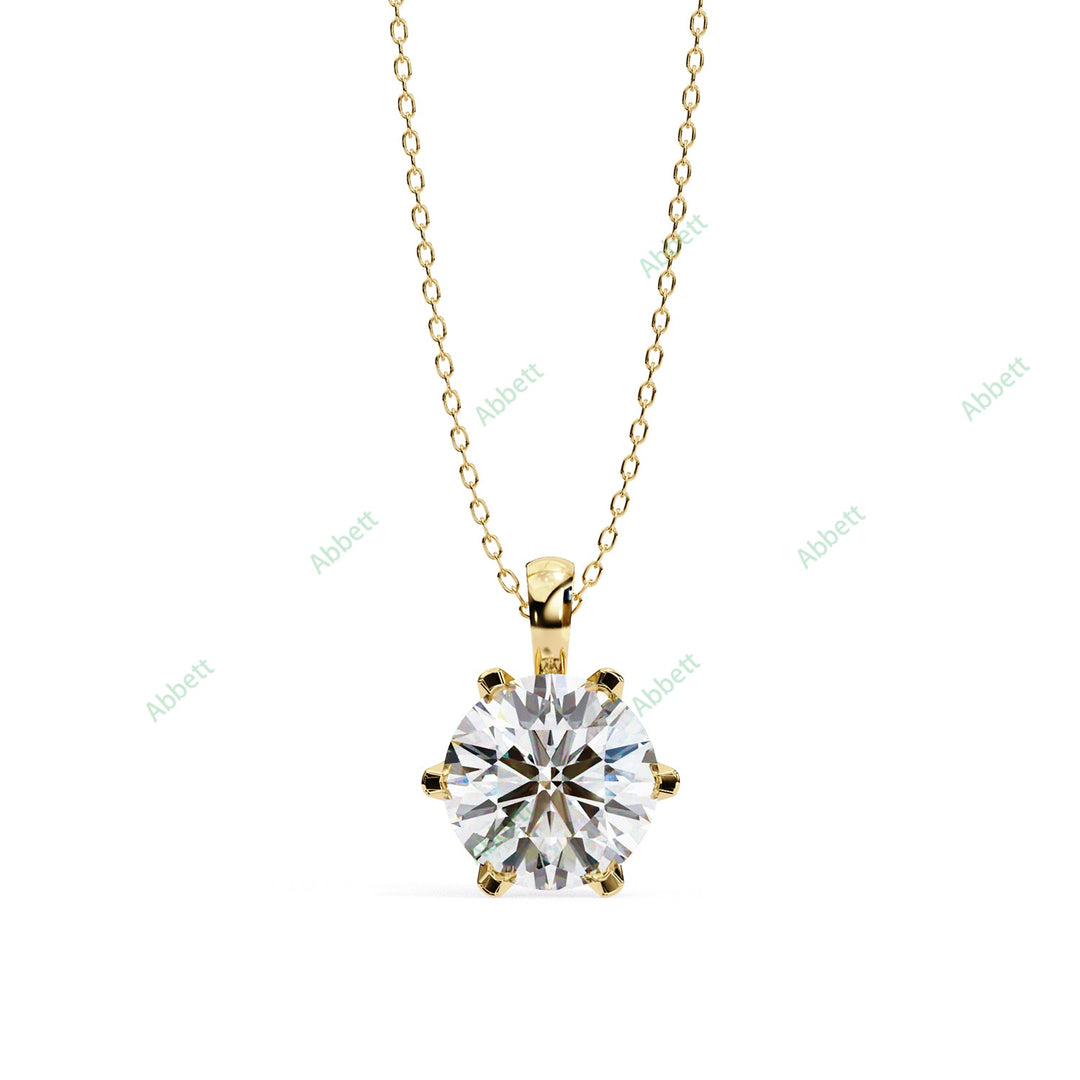 Round Solitaire Pendant PE1238