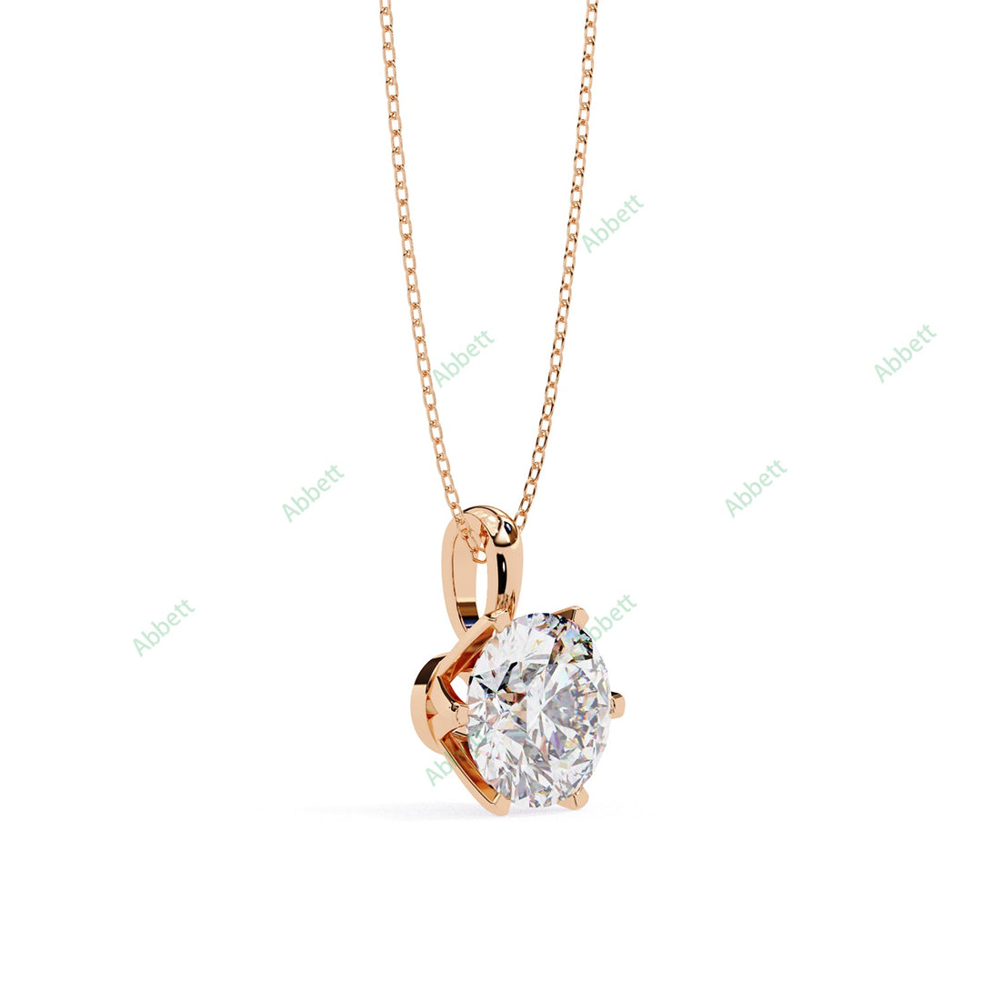 Round Solitaire Pendant PE1238