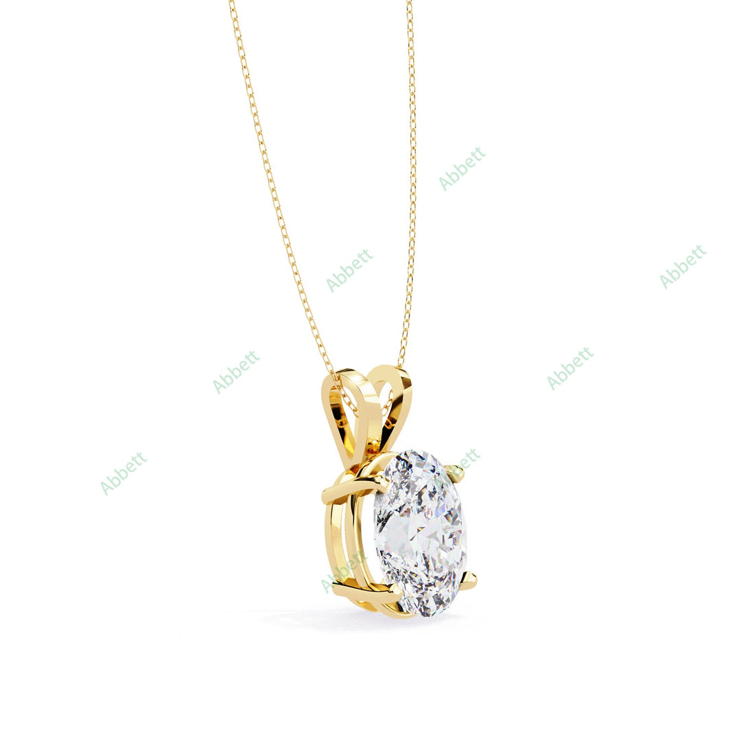 Oval Solitaire Pendant PE1240