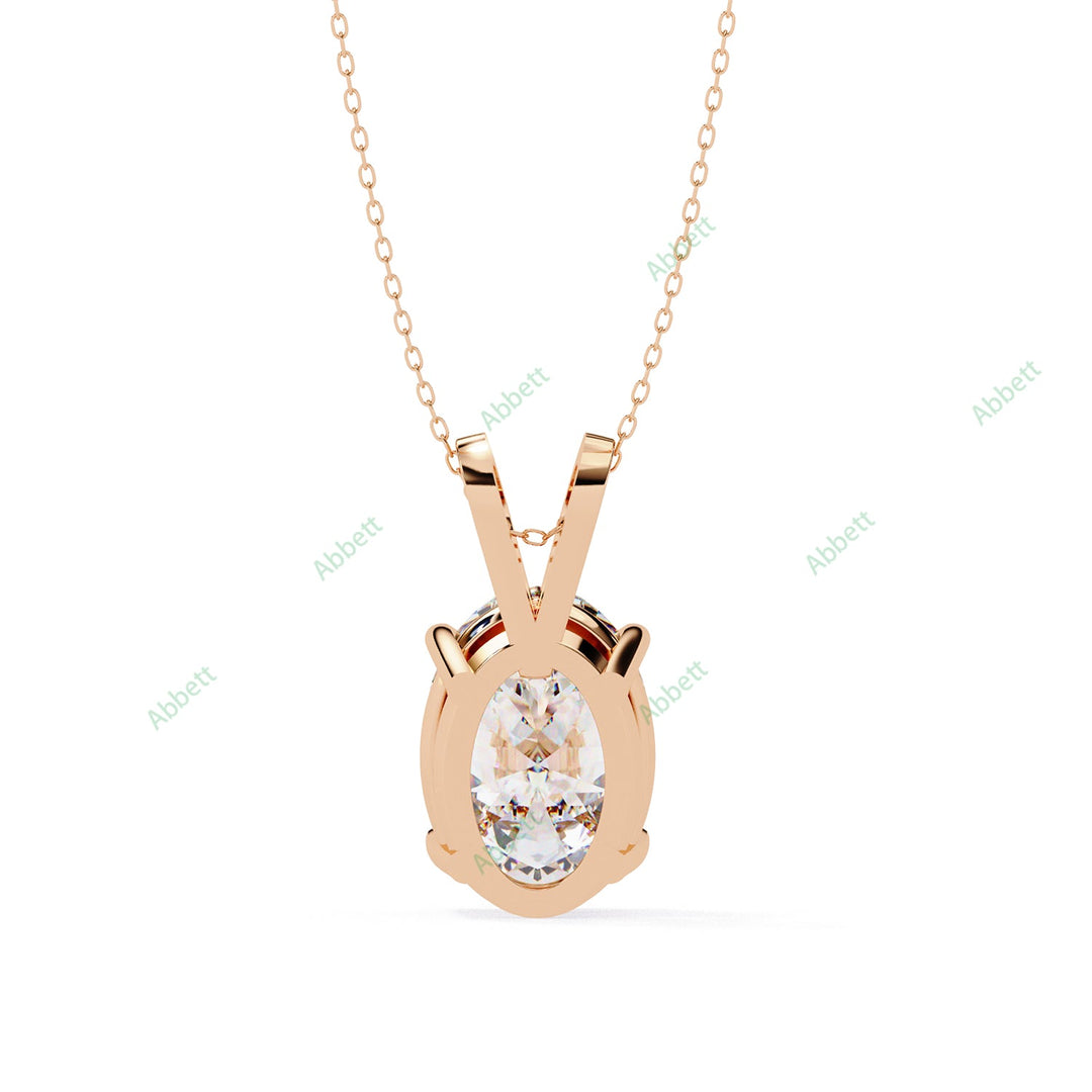 Oval Solitaire Pendant PE1240