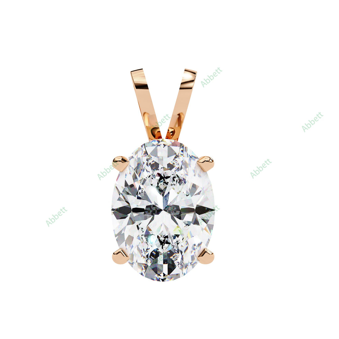 Oval Solitaire Pendant PE1240