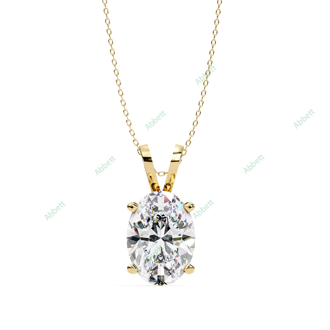 Oval Solitaire Pendant PE1240